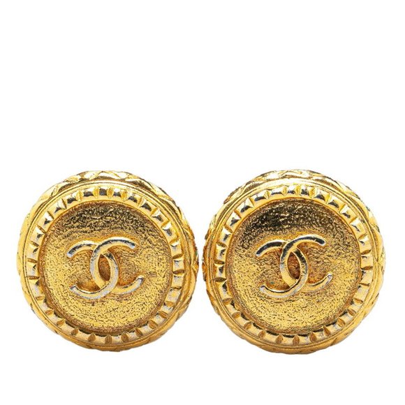 CHANEL Green Coco Mark Earrings - Picture 1 of 4